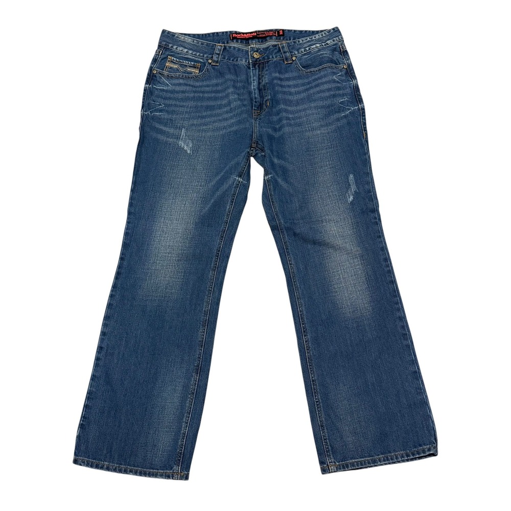 Rock and Roll Cowboy Double Barrel Relaxed Straight Leg Jeans Mens 38x32 M0S8531